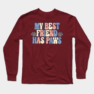 My Best Friend Has Paws Retro Long Sleeve T-Shirt